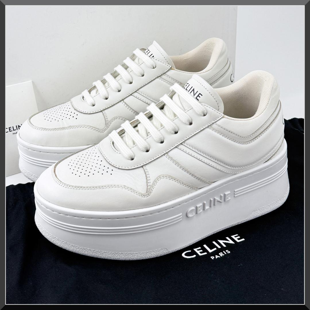 定価13万【美品】 セリーヌ 厚底 ブロック スニーカー　白 23.5㎝ 36