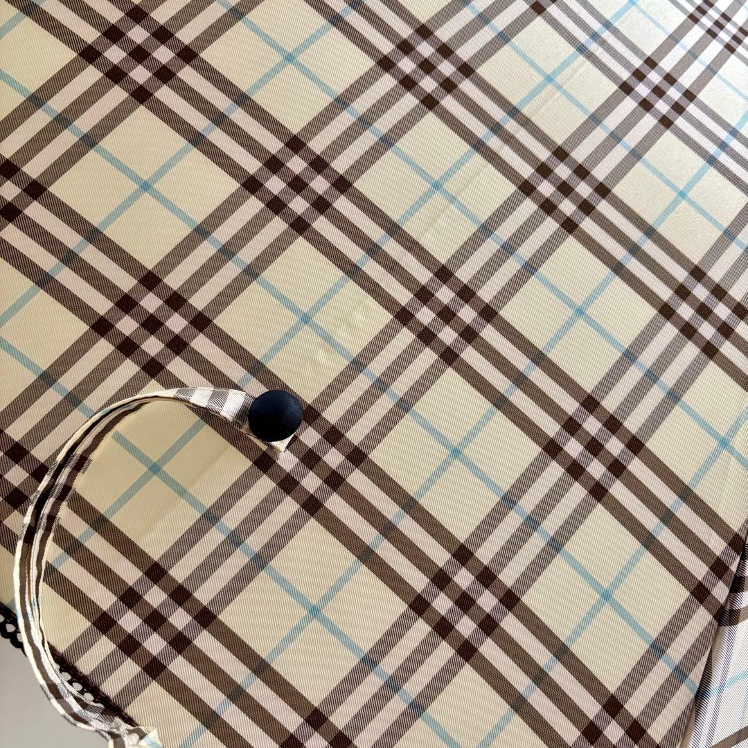 【美品】【バーバリー】Burberry チェック 手開き 雨傘 長傘 レディース