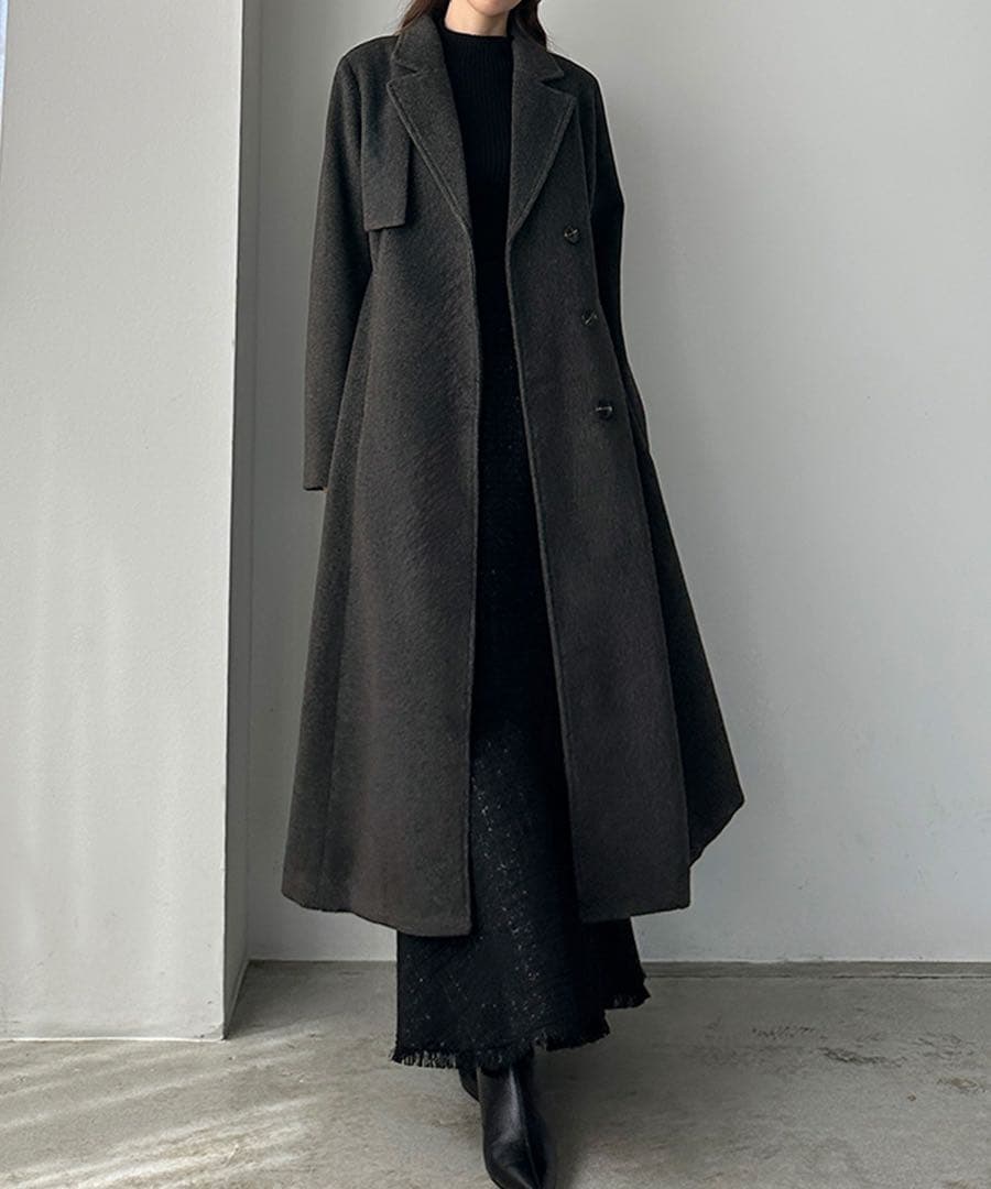 最終値下げ！Louere ウエストシェイプフレアチェスターコート L