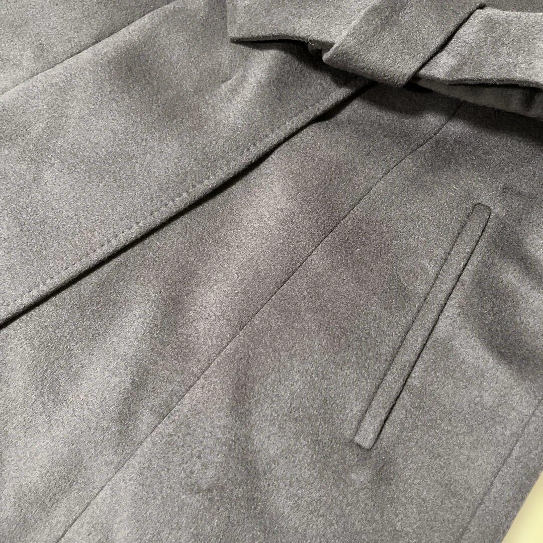 【アンタイトル】ベルテッドコート　ウール100% ベルト　Aライン　女優襟