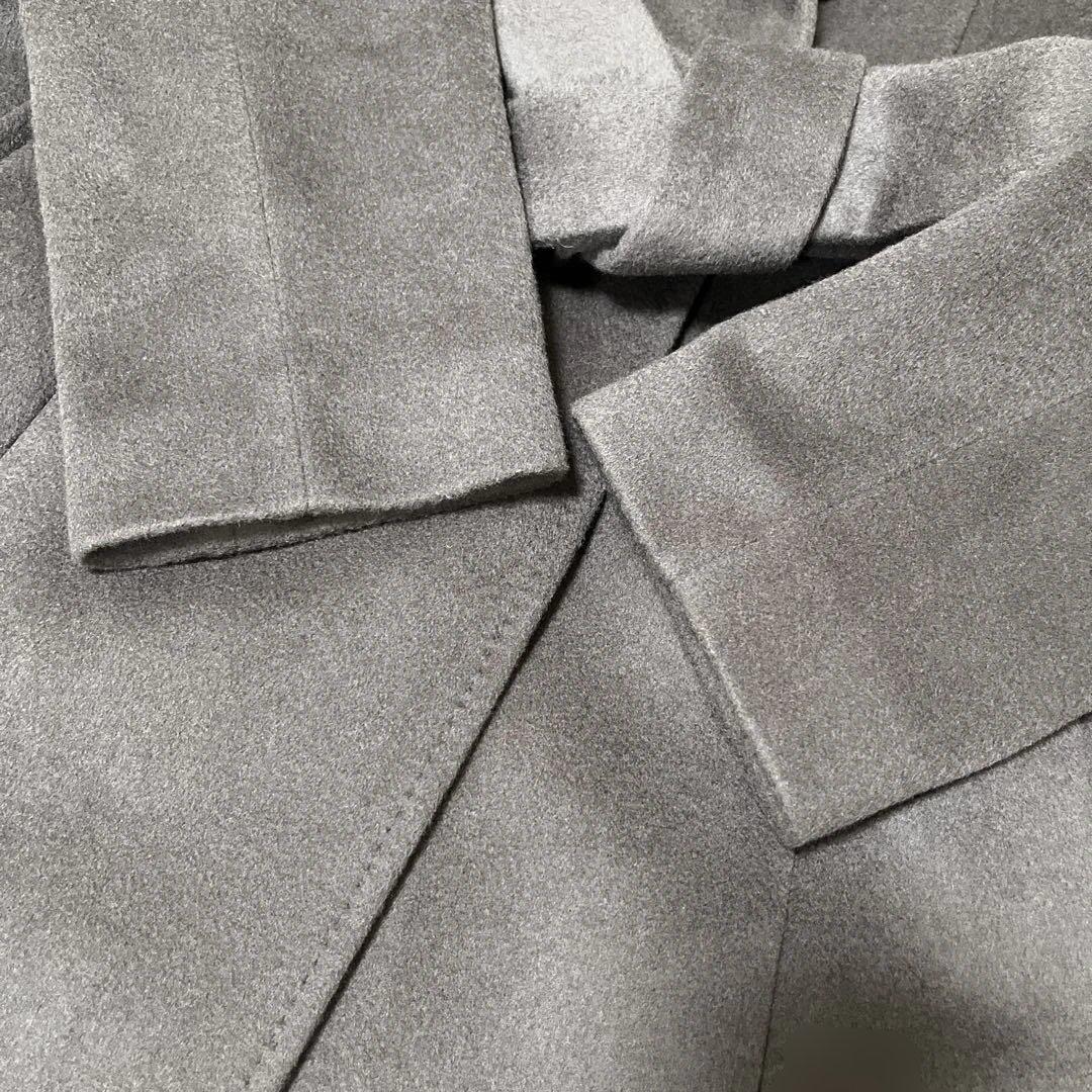 【アンタイトル】ベルテッドコート　ウール100% ベルト　Aライン　女優襟