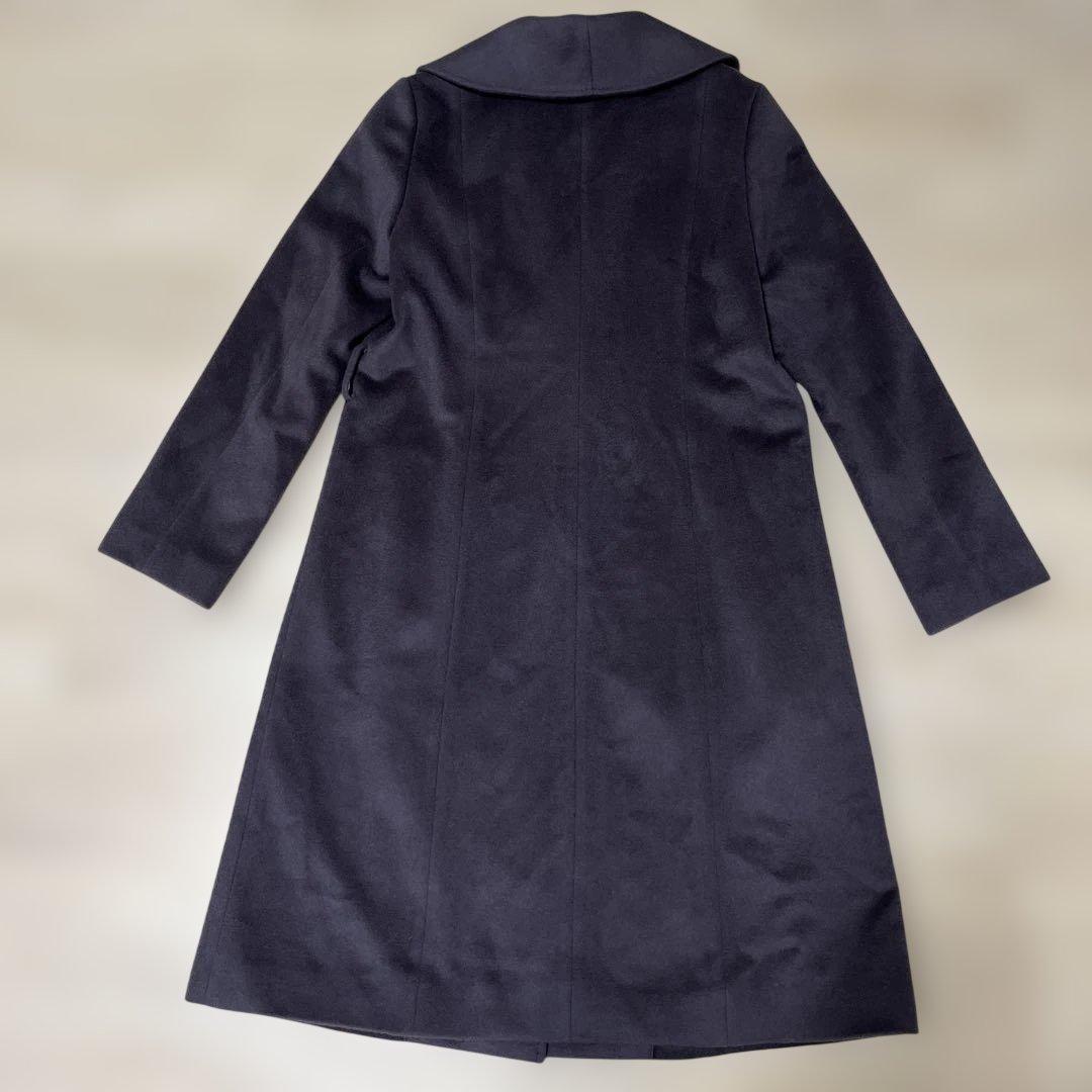 【アンタイトル】ベルテッドコート　ウール100% ベルト　Aライン　女優襟