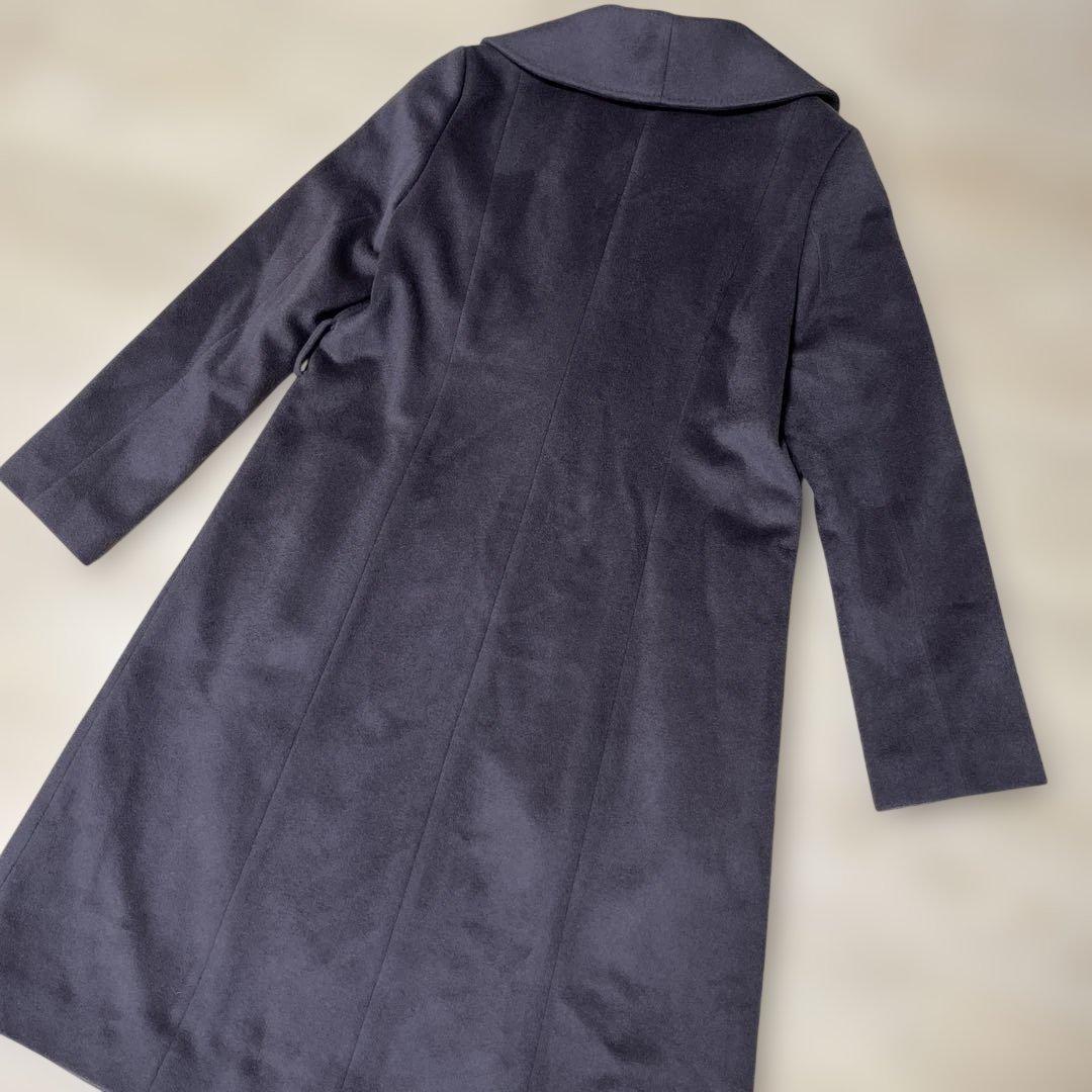 【アンタイトル】ベルテッドコート　ウール100% ベルト　Aライン　女優襟