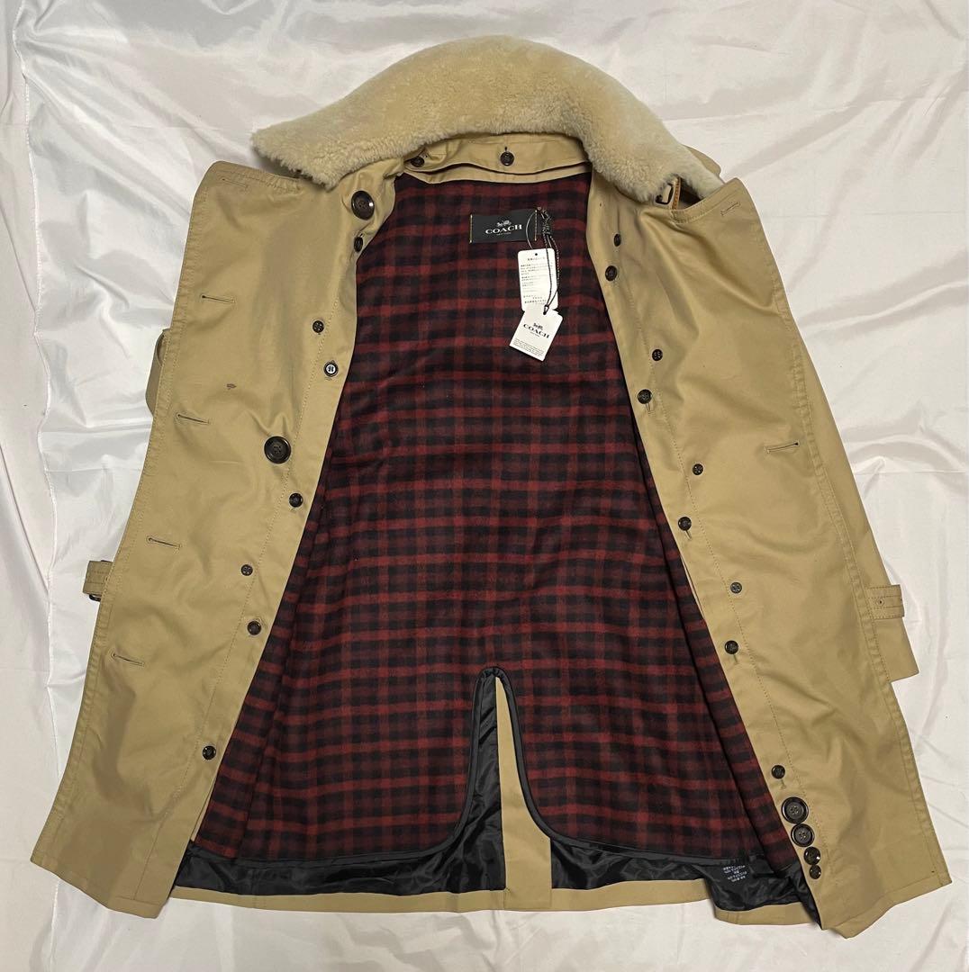 タグ付き美品 コーチ チェック柄ライナーボアカラートレンチコート SPサイズ