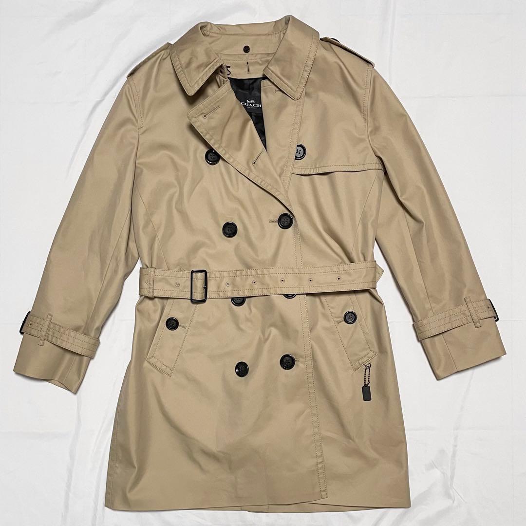 タグ付き美品 コーチ チェック柄ライナーボアカラートレンチコート SPサイズ