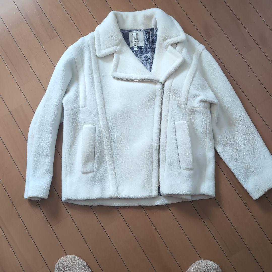 MORABIT ホワイト ライダース コート 38