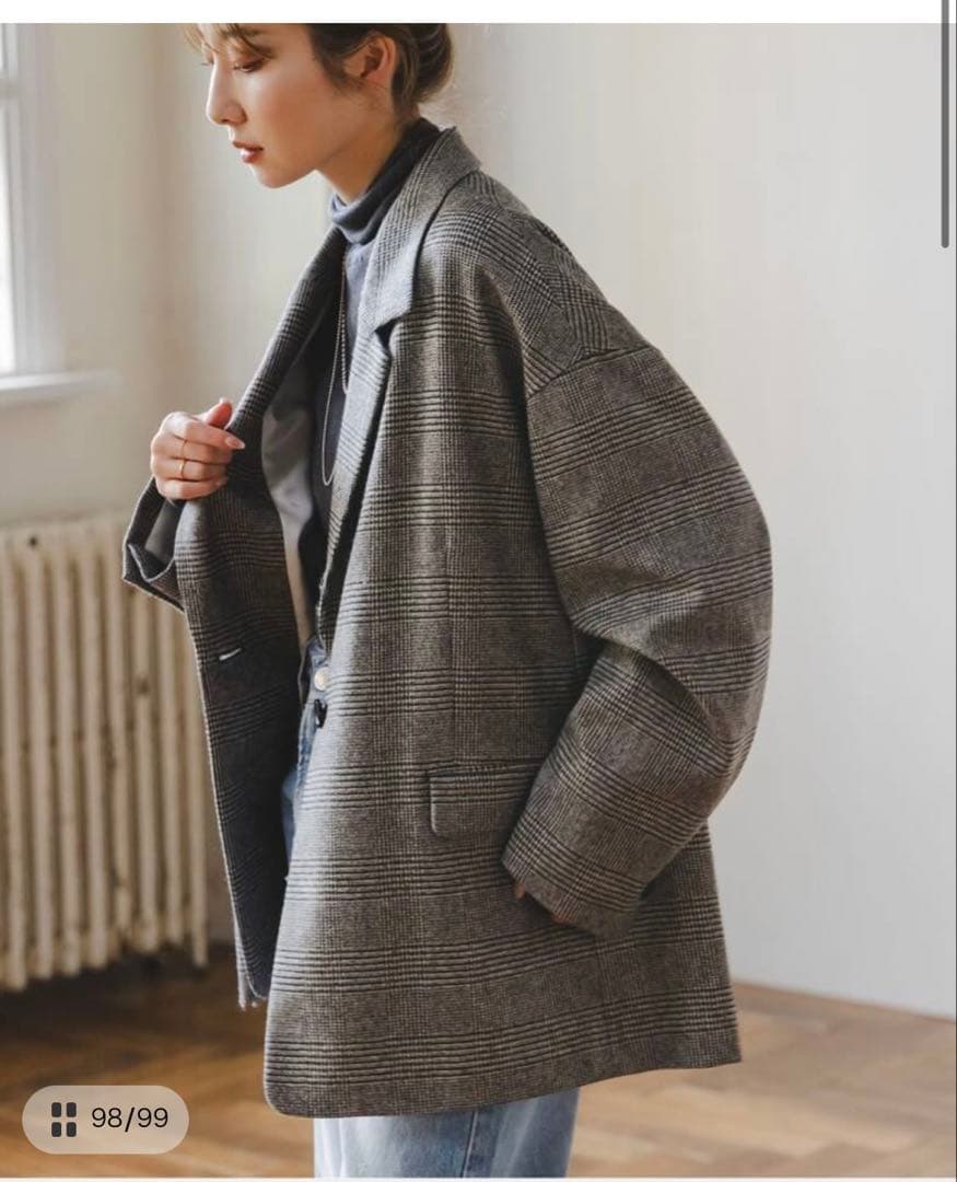 新品！ノーブル　オーバーサイズチェックジャケット