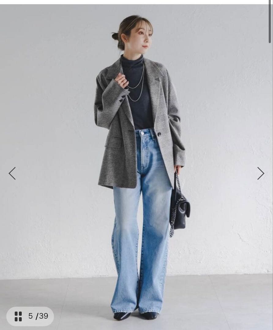 新品！ノーブル　オーバーサイズチェックジャケット