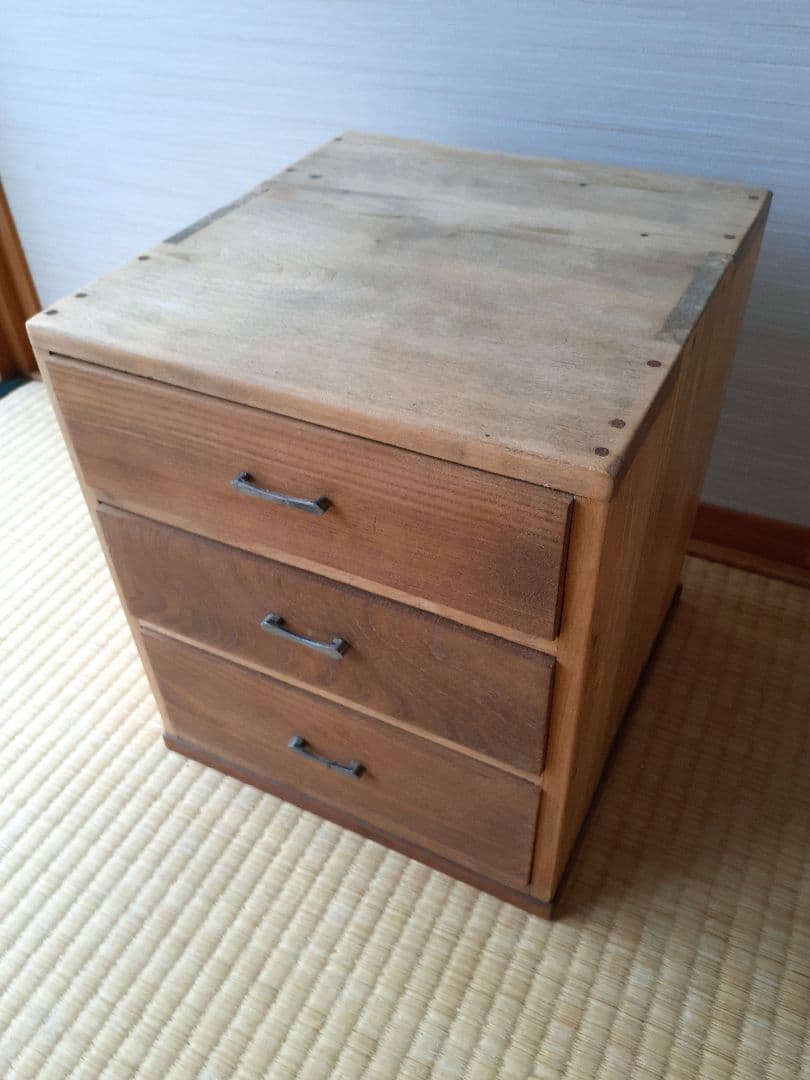 古い小引き出し　3段　古家具