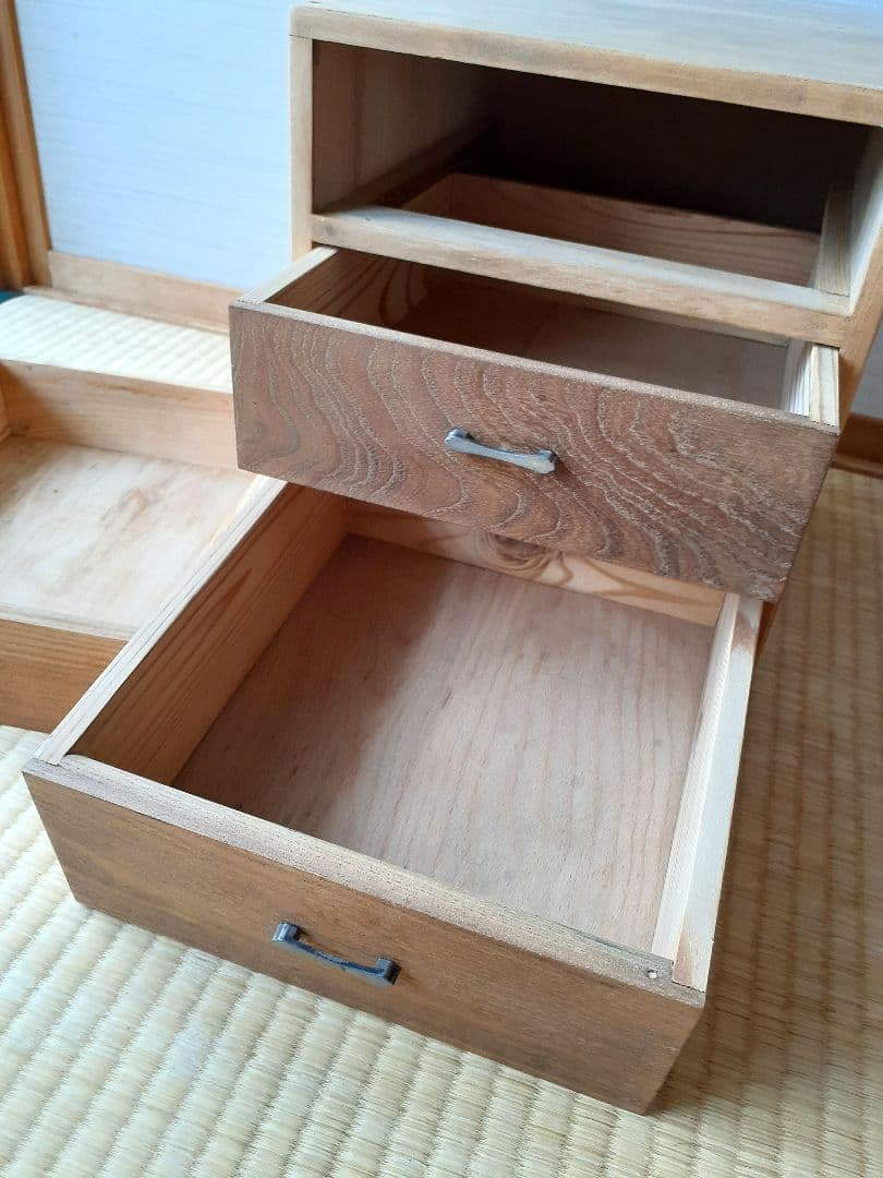 古い小引き出し　3段　古家具