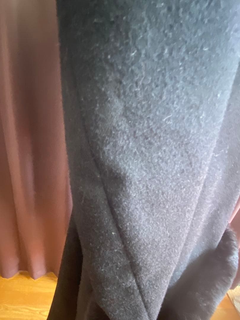 Yohji Yamamoto +Noir　黒のファー襟ダブルブレストコート