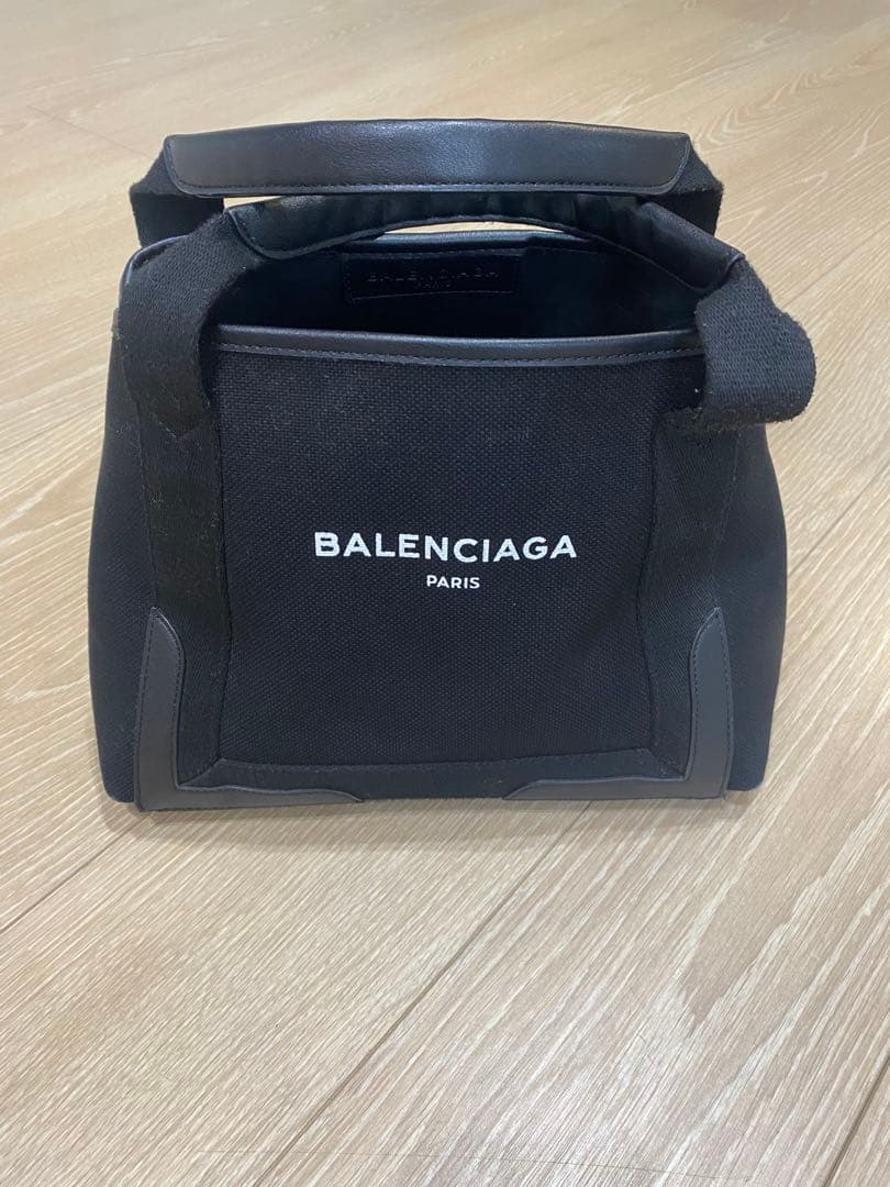 BALECIAGA カバスS トートバッグ キャンバス×レザー ブラック