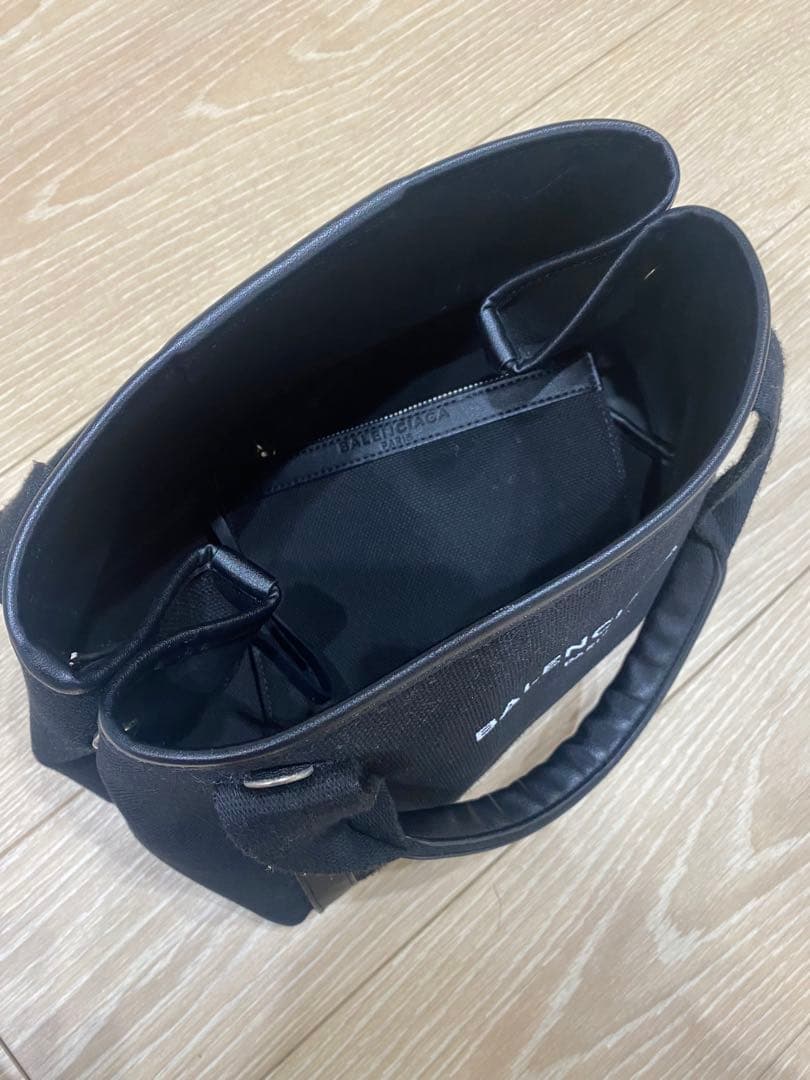 BALECIAGA カバスS トートバッグ キャンバス×レザー ブラック