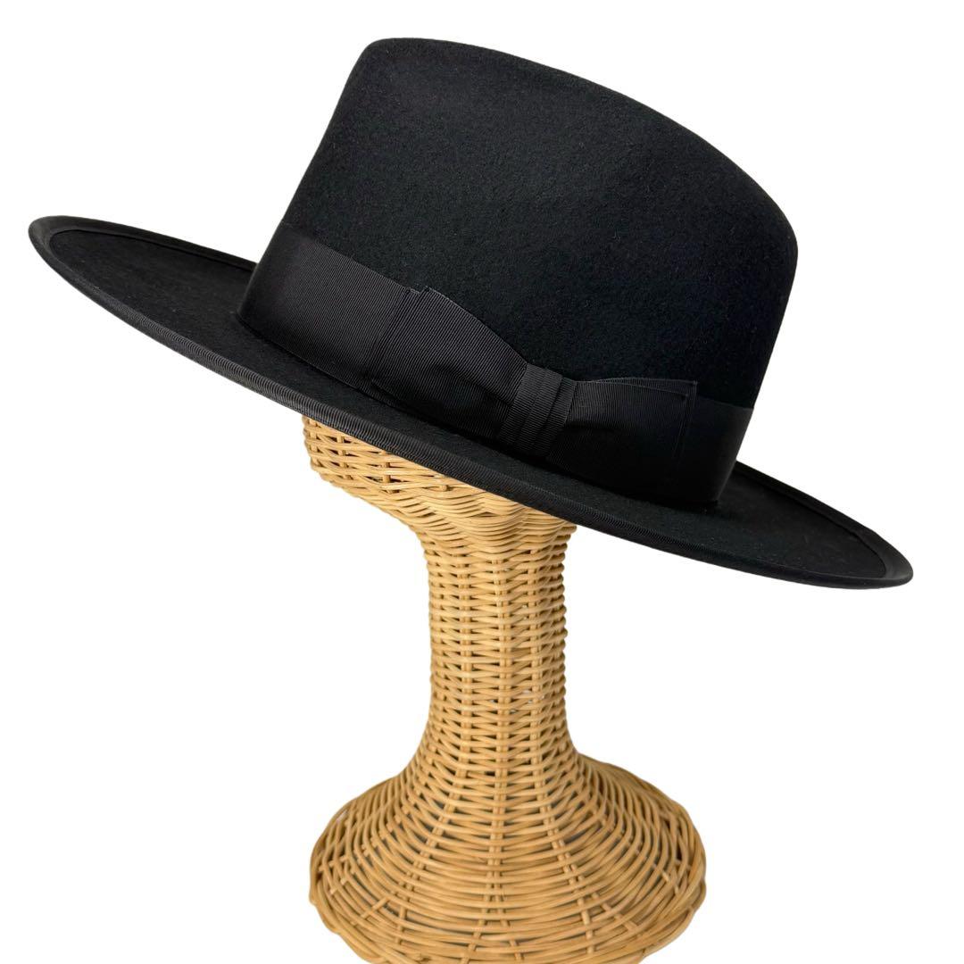 STETSON SE827 フラットブリムフェルトハット　黒色