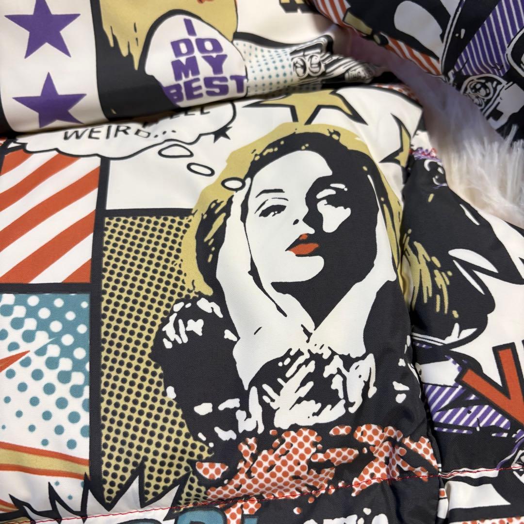 ヒステリックグラマー　アメコミ柄　リバーシブルダウンベスト