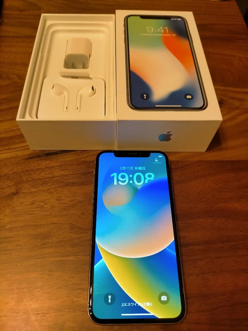 Apple iPhone X シルバー 本体 64GB バッテリー 100%