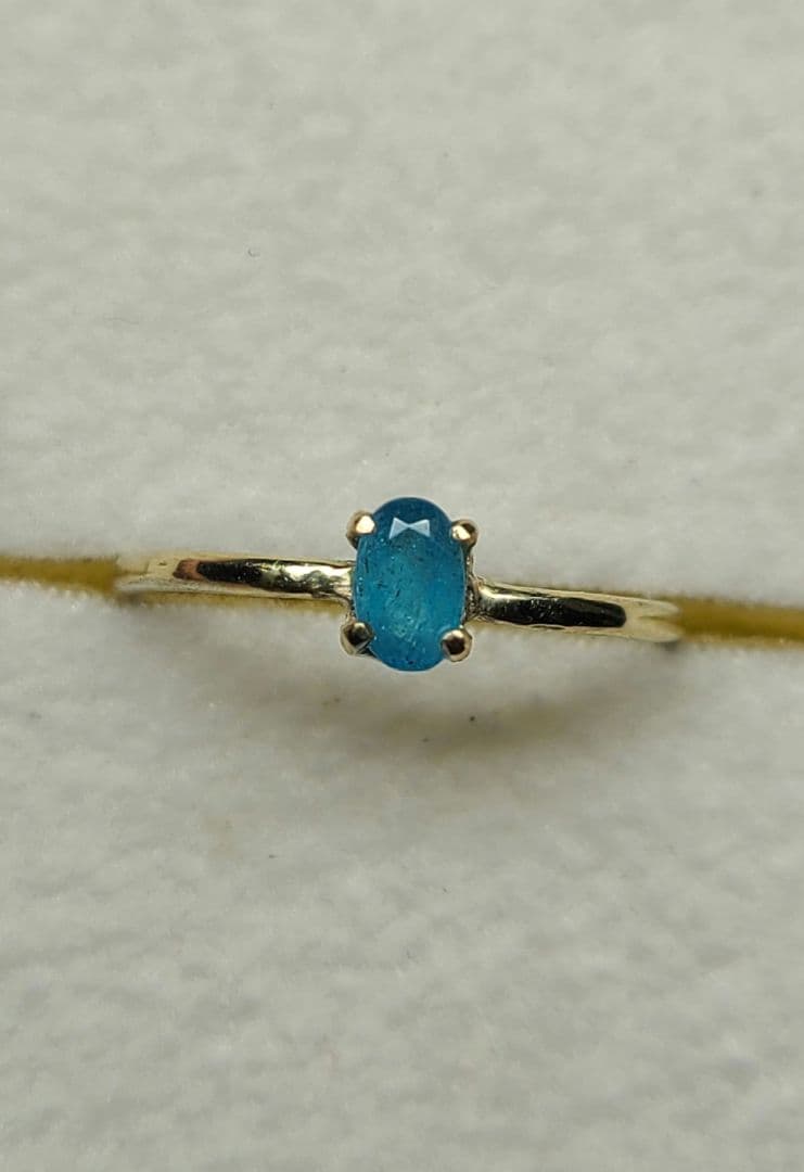 素晴らしい青ネオン★ブラジルバターリャパライバトルマリンリング10金★