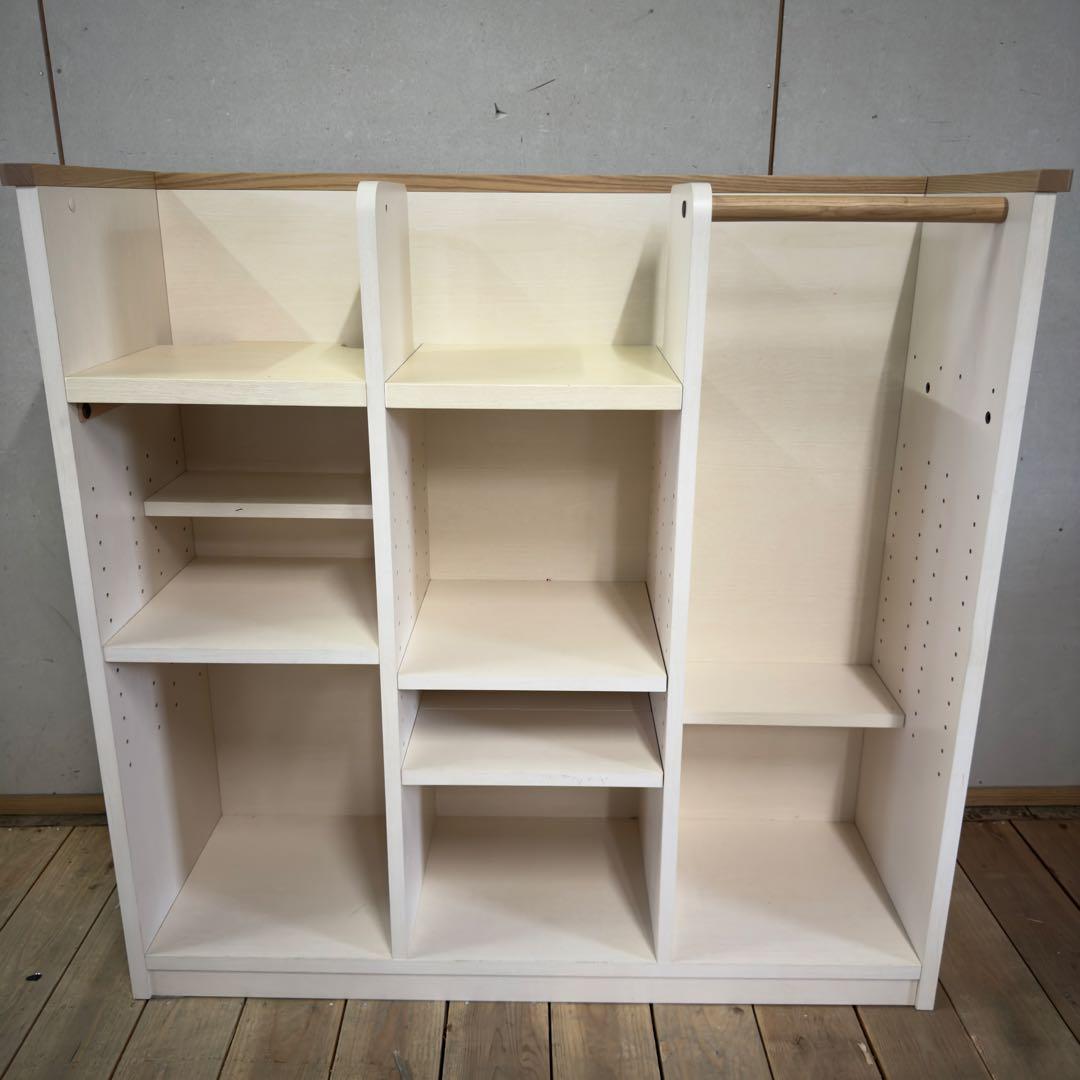 【1034】ホワイト木製クローゼット、プラケース