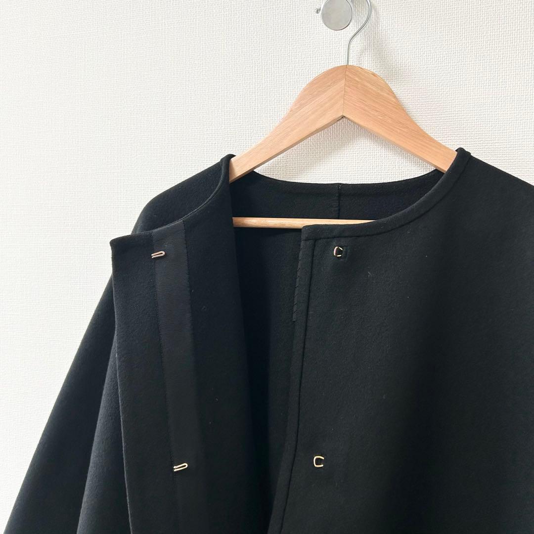 Drawer リバー ノーカラーコート　ブラック　38