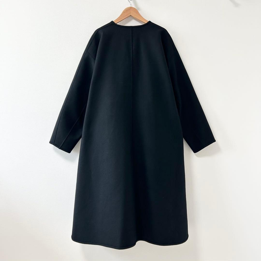 Drawer リバー ノーカラーコート　ブラック　38