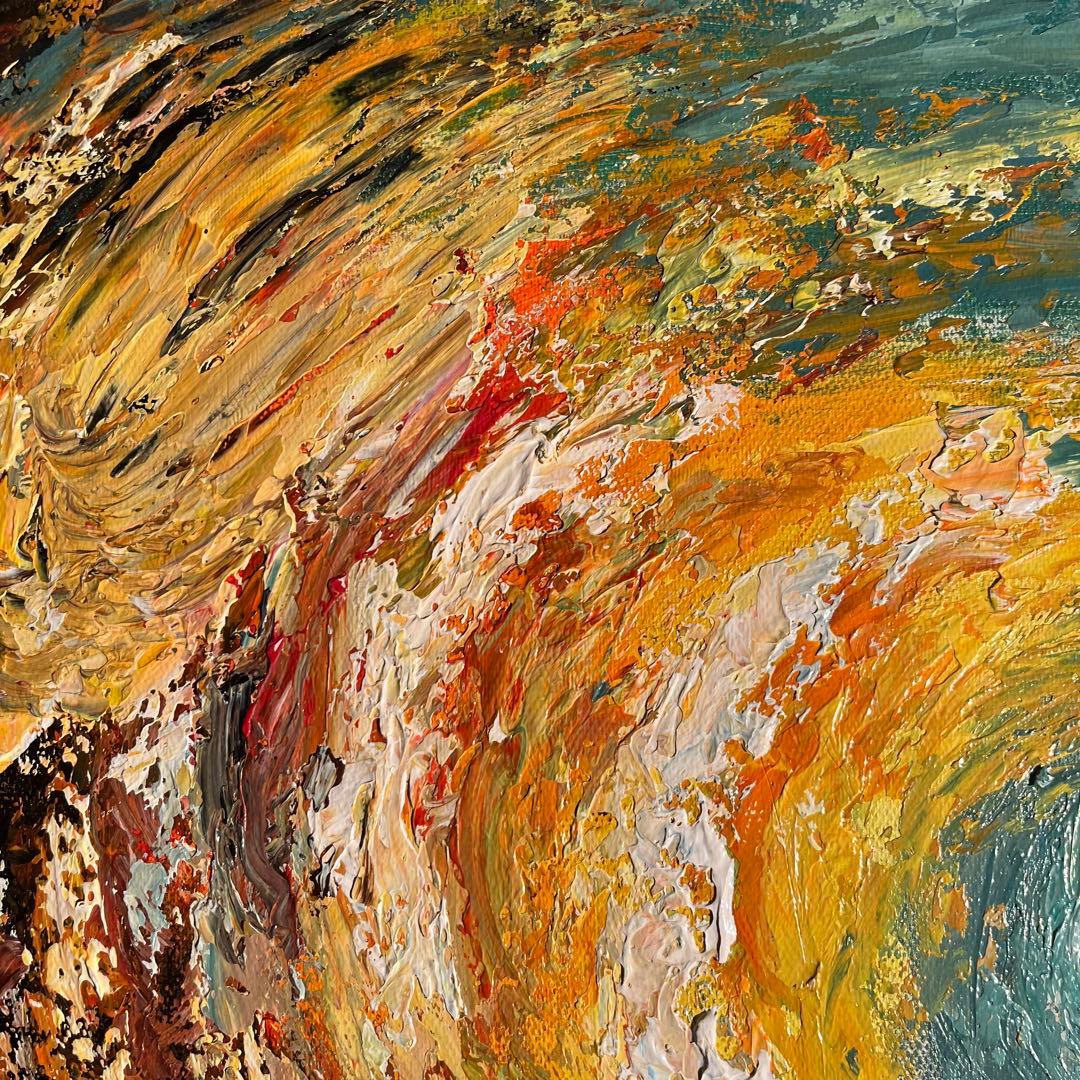 手書き油絵 抽象画 universe額付 絵画 インテリア 油彩画