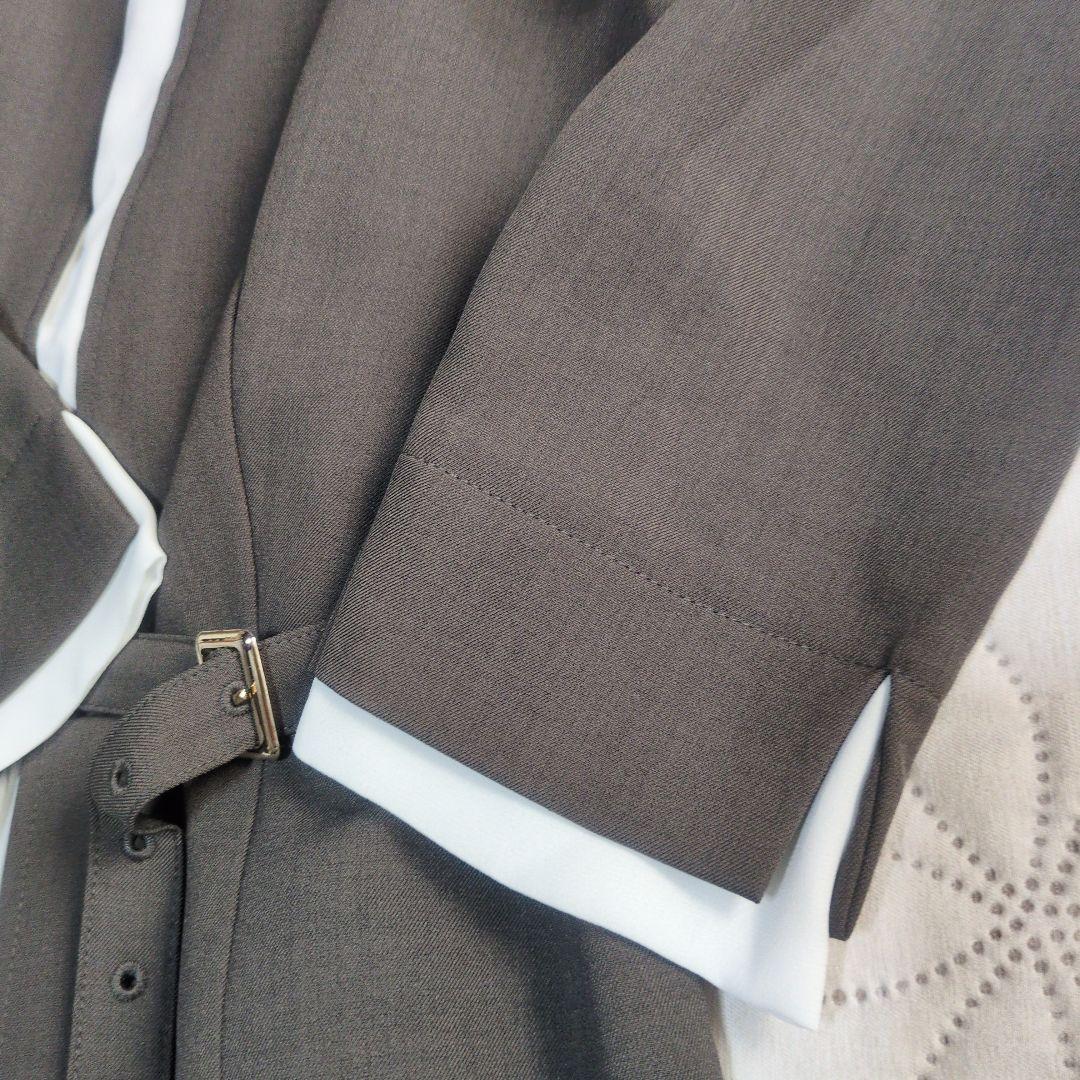 【完売品】ミッシュマッシュ　フロントプリーツワンピース　モカ　Мサイズ