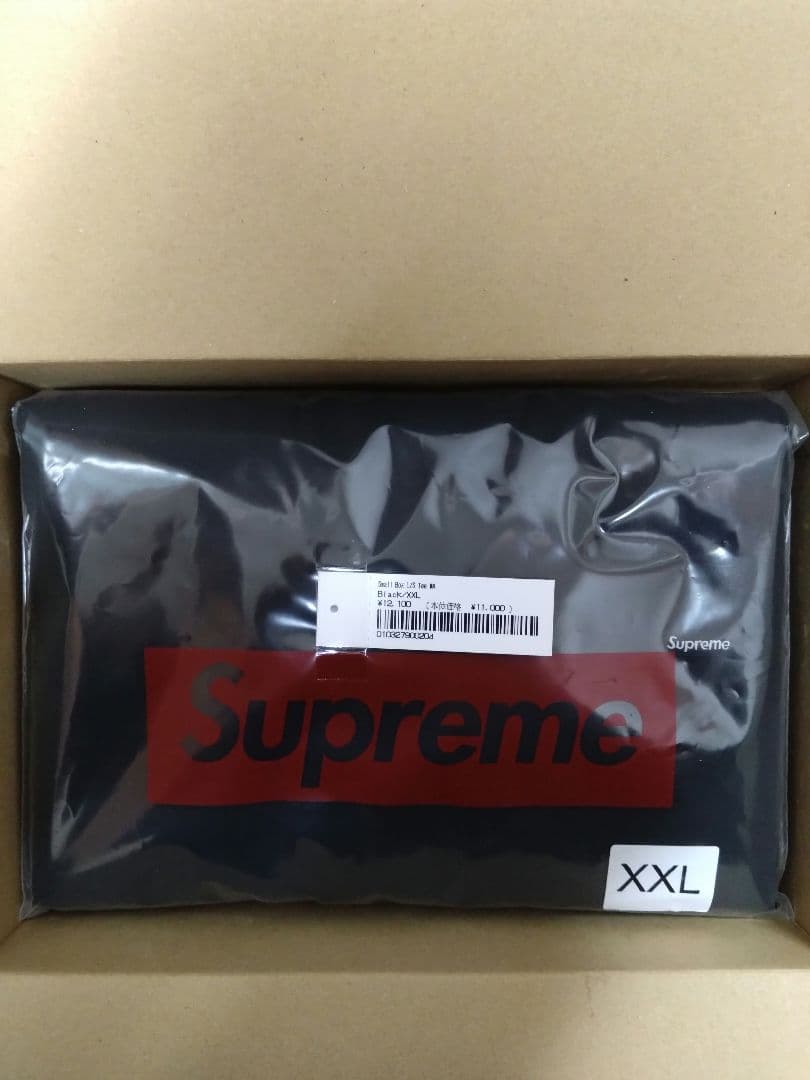 Supreme Small Box Logo L/S Tee ブラック XXL