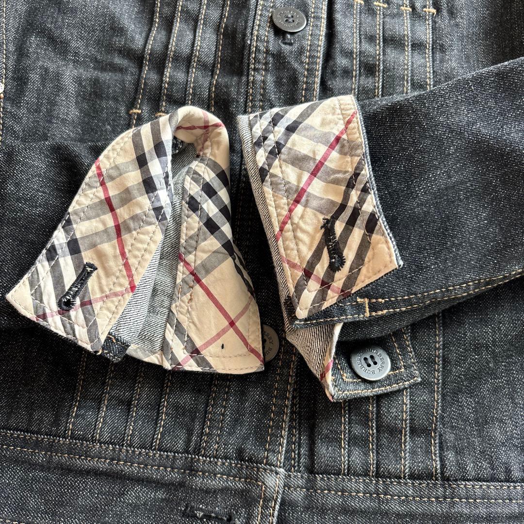 ☘*有様 バーバリー　デニムジャケット　黒　L