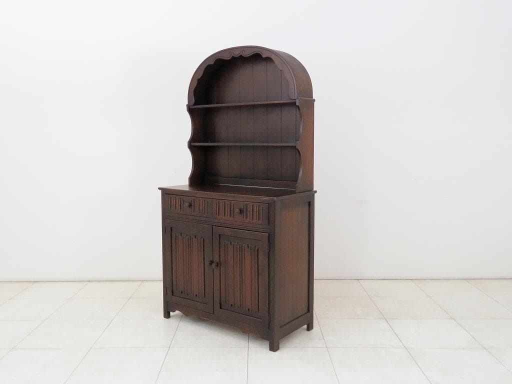 英国製 ウェルシュドレッサー オーク材 ヴィンテージ カップボード 飾り棚 食器