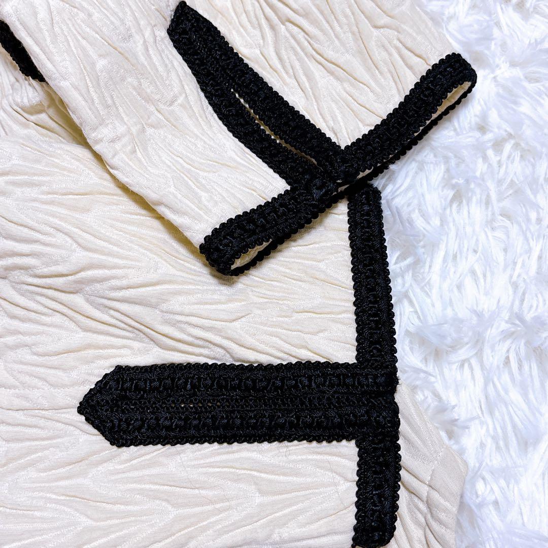 DES PRES ヘリンボーン ジャカード ノーカラー ショートコート ウール混