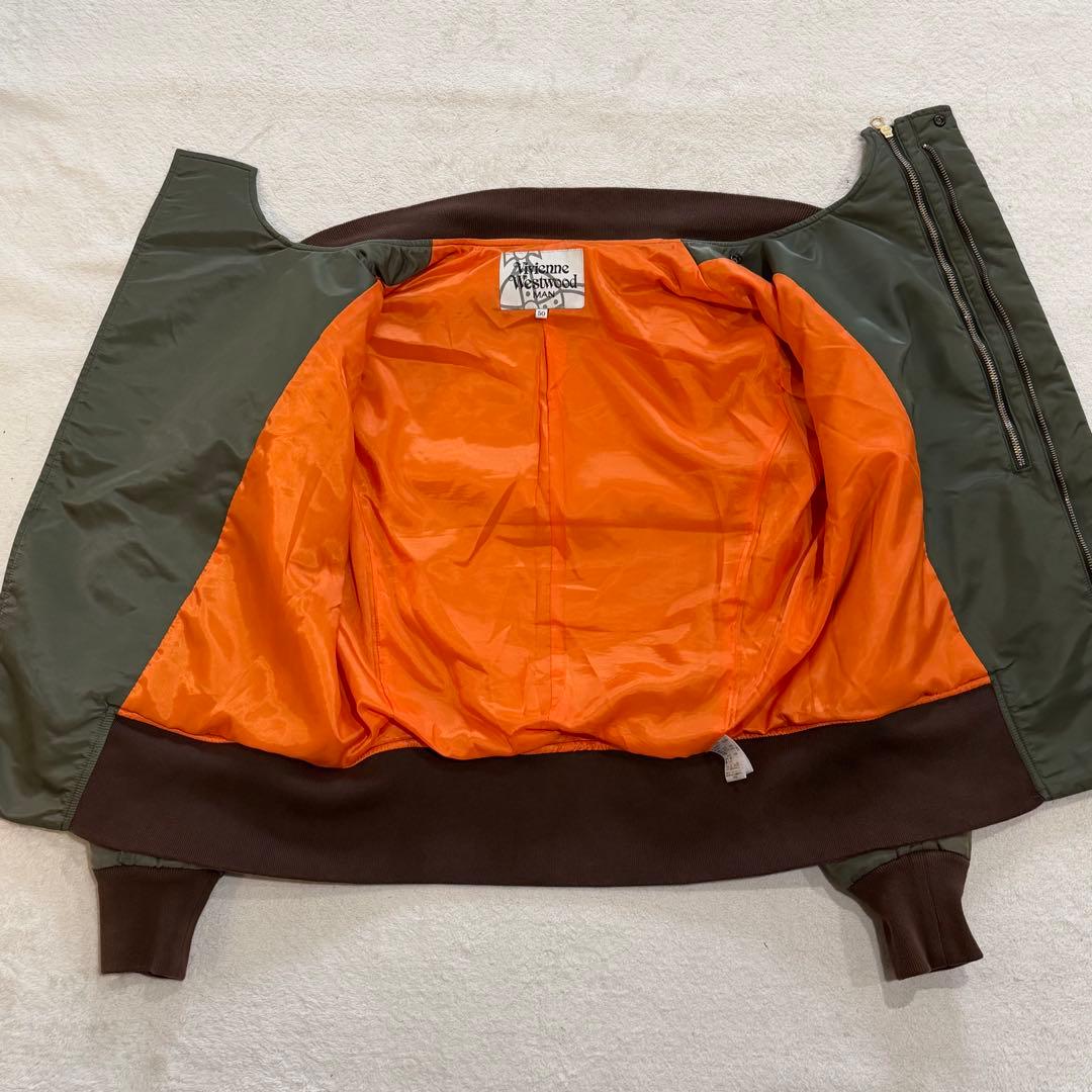 ヴィヴィアンウエストウッドマン　MA-1　ライダース　変形　アシメ　立体オーブ