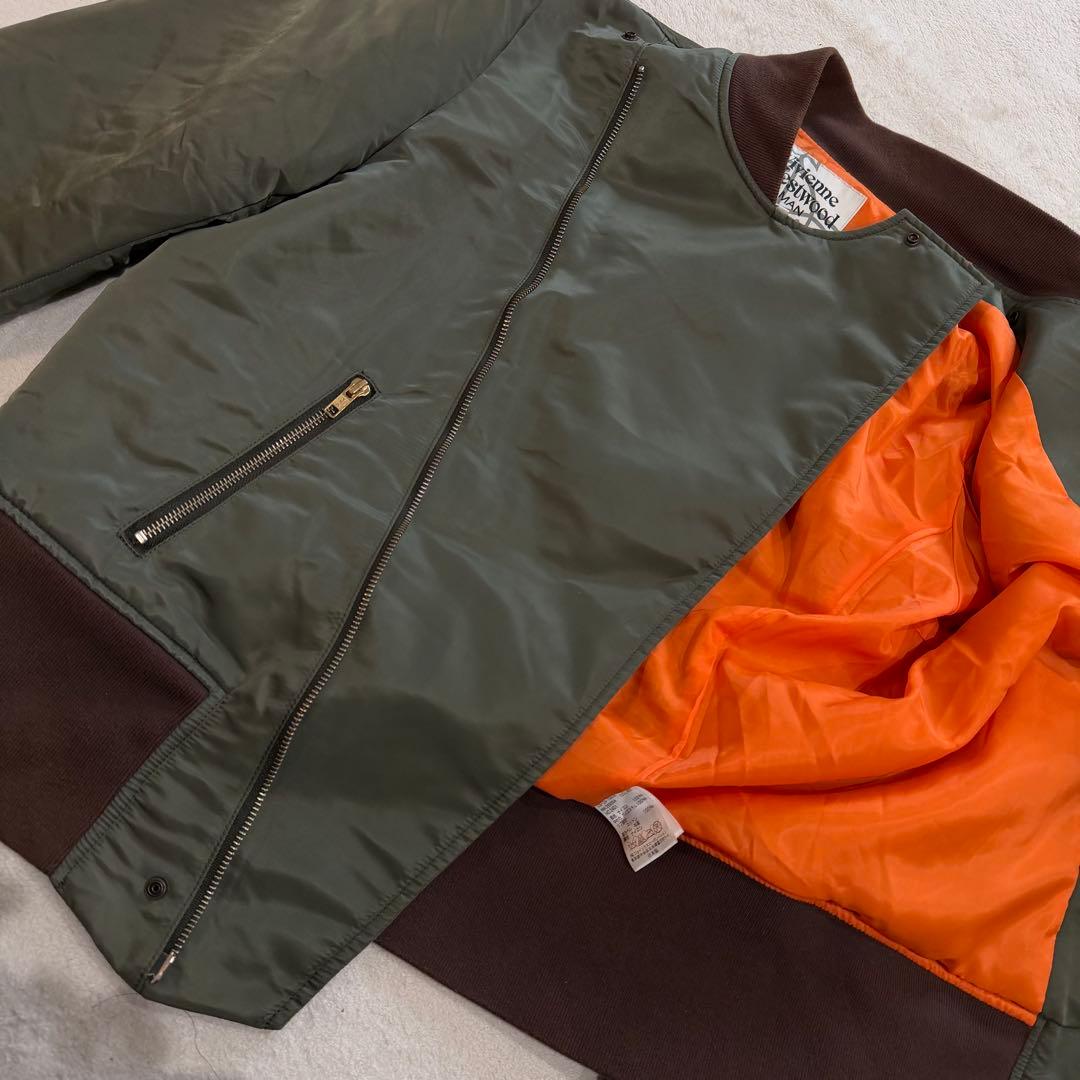 ヴィヴィアンウエストウッドマン　MA-1　ライダース　変形　アシメ　立体オーブ