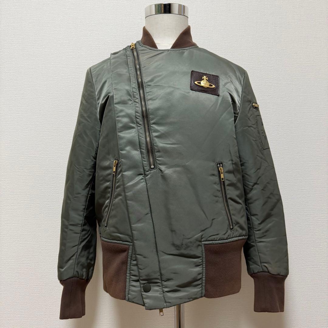 ヴィヴィアンウエストウッドマン　MA-1　ライダース　変形　アシメ　立体オーブ