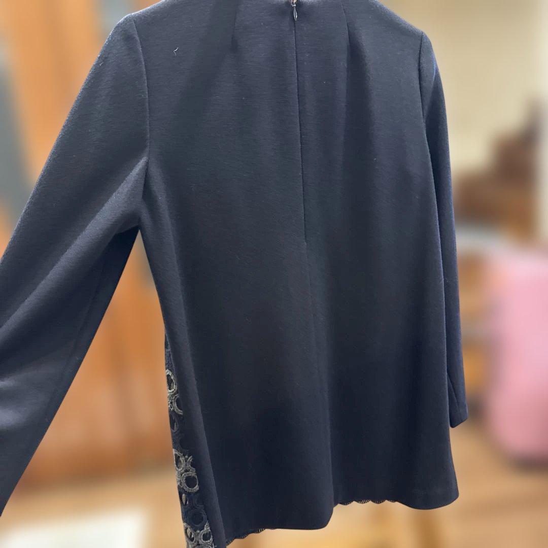 レリアン　濃紺　レース使いが可愛い冬用チュッニック　9号