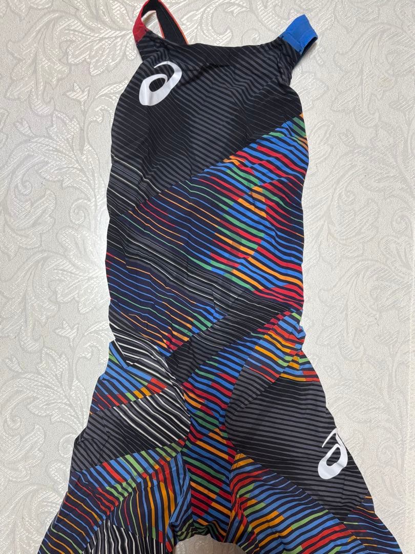 ASICS 競泳水着 FINA認証 カラフルストライプ