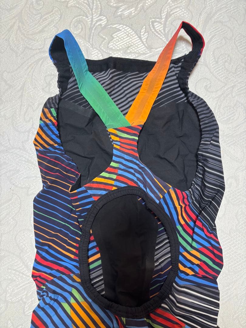 ASICS 競泳水着 FINA認証 カラフルストライプ