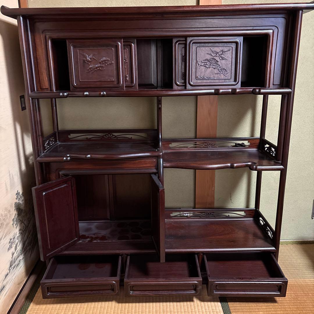 唐木 茶箪笥 飾り棚 茶棚 レトロ アンティーク
