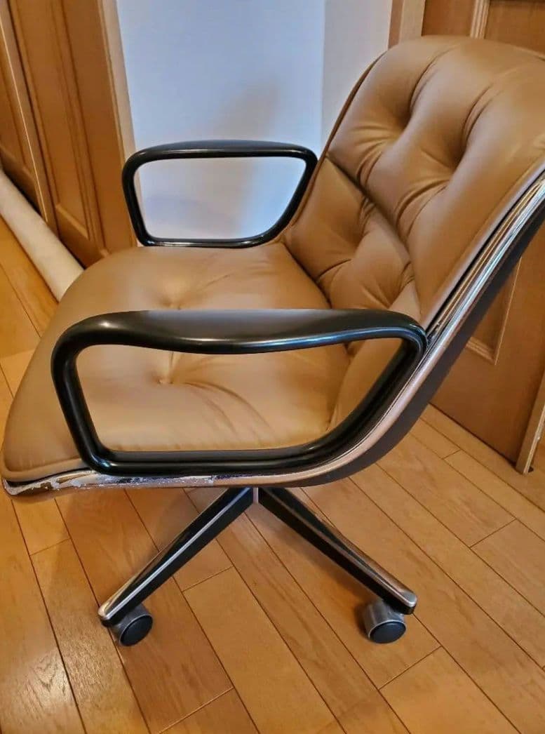 【専用】knoll ポロックチェア 4本脚 キャスター レザー本革オフィスチェア