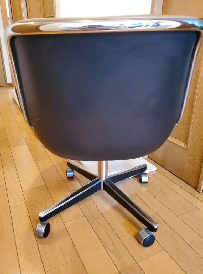 【専用】knoll ポロックチェア 4本脚 キャスター レザー本革オフィスチェア
