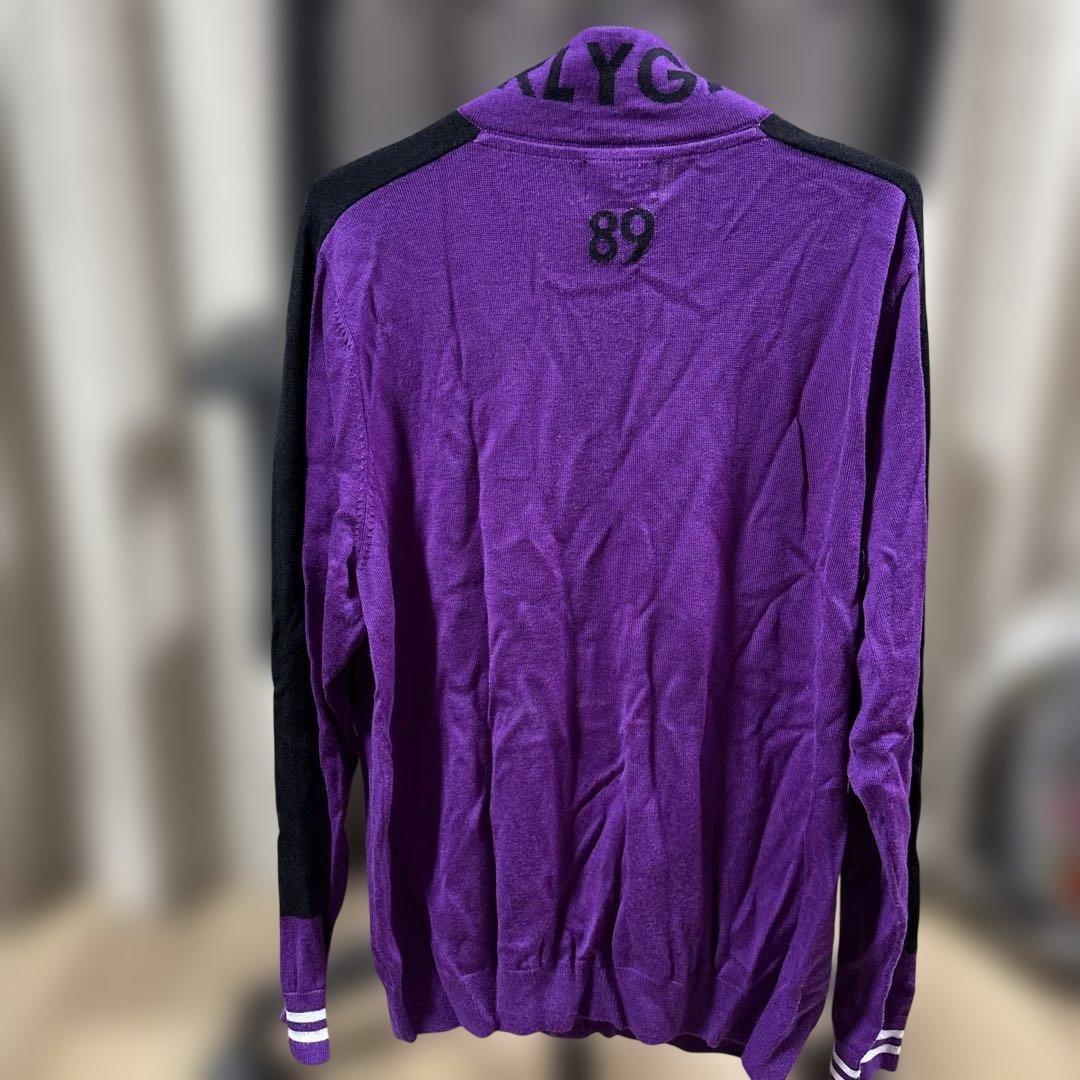 PEARLY GATES ジップアップニット紫色