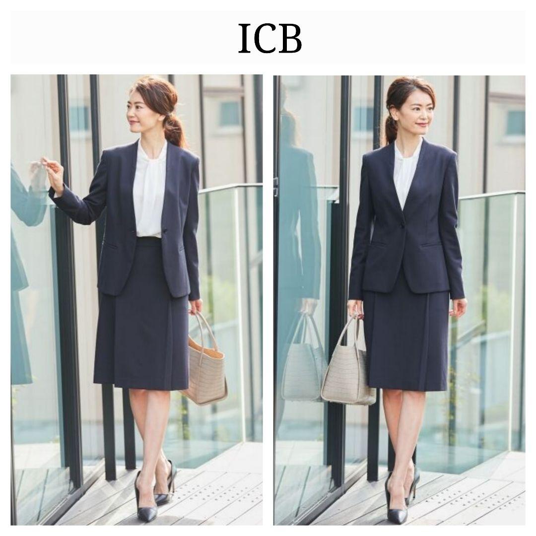 ICB Warm ette ノーカラー ジャケット スカート