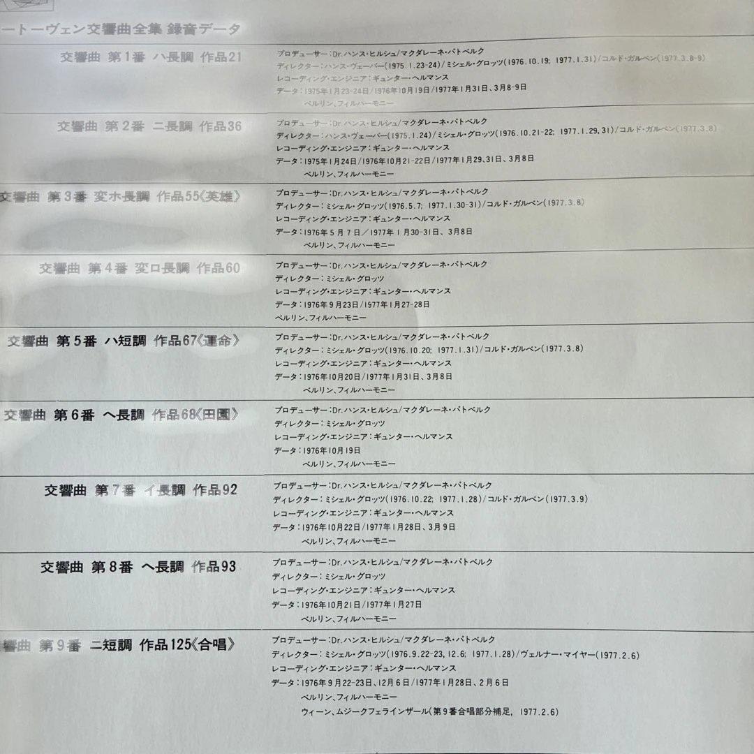 新春セール LP ベートーヴェン交響曲全集 カラヤン ベルリン 1975