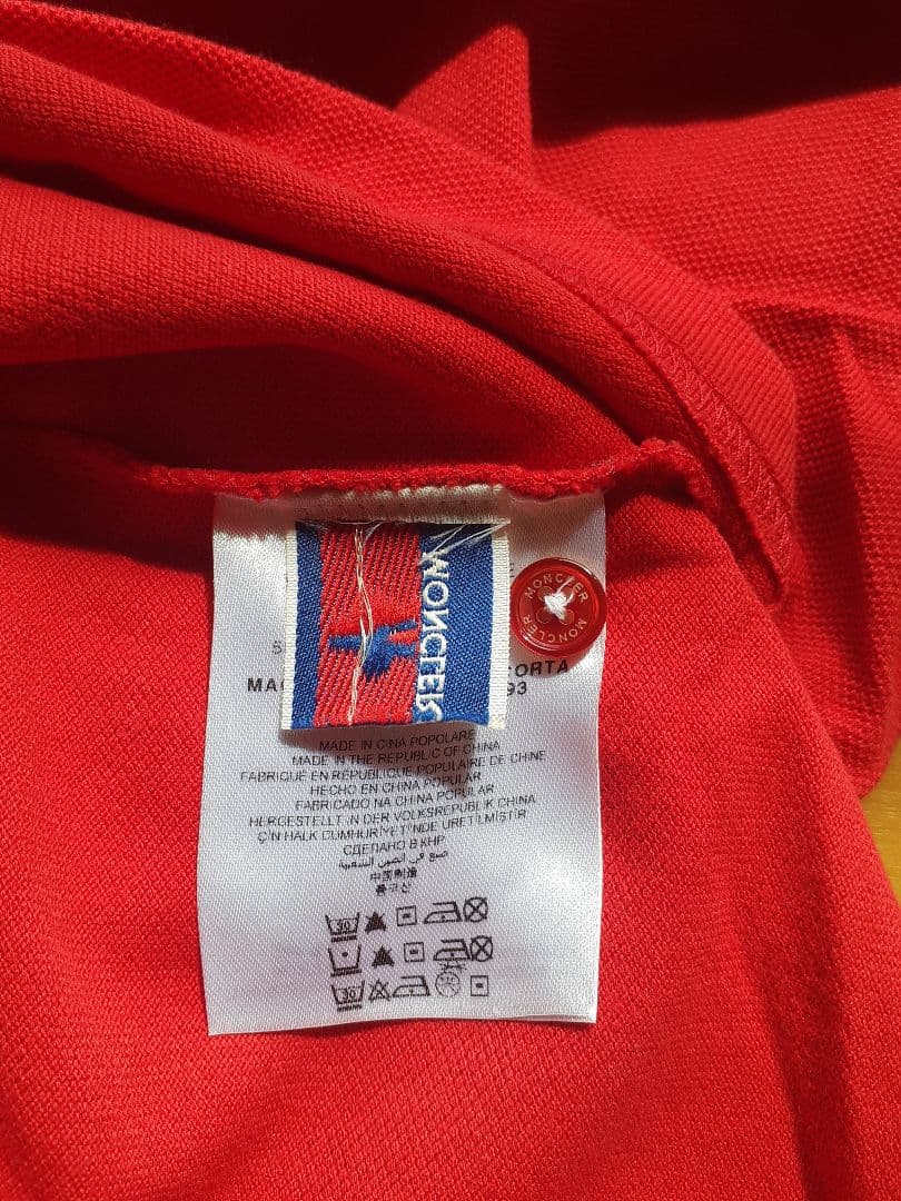 MONCLER レッド ポロシャツ L