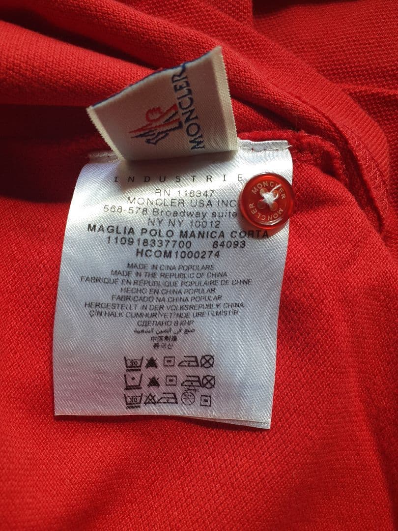MONCLER レッド ポロシャツ L