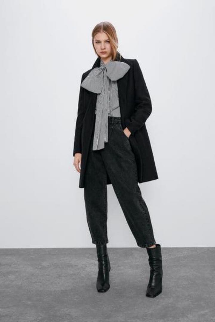 ZARA ウールコート　ブラック