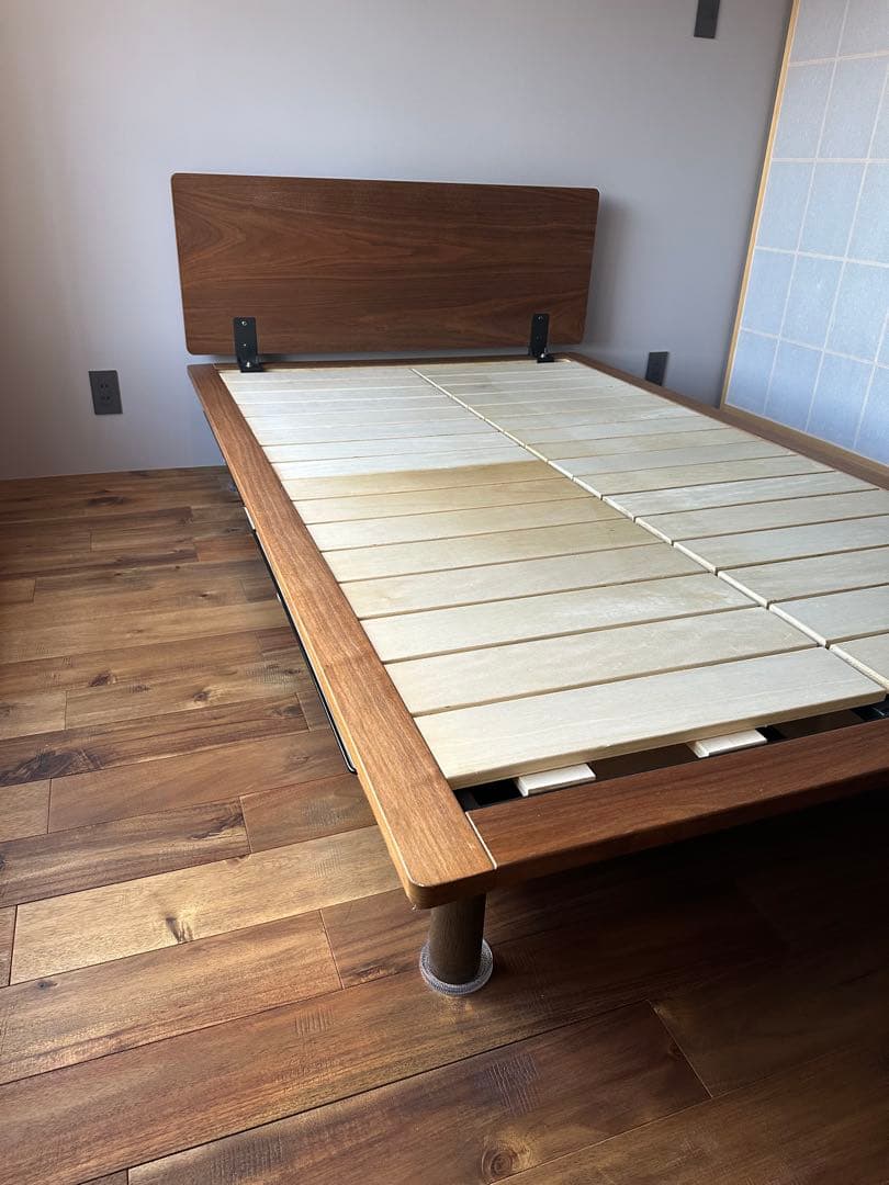 送料込 直渡可 MUJI セミダブルベッド + 西川AiR ハード セット