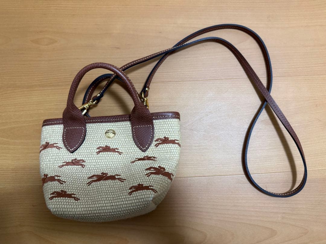 【美品】Longchamp ロンシャン ルパニエ　バスケットバッグ かごバッグ