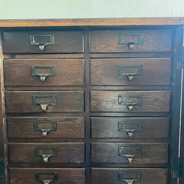 ヴィンテージ 書類ケース 引き出し 書類棚 棚 木製チェスト 箪笥 レトロ 北欧