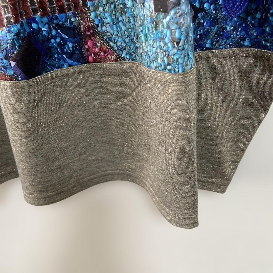 新品タグ付き⭐︎アルベロベロ胸元ビーズストーン　半袖チュニック　ブタさん　ゆったり