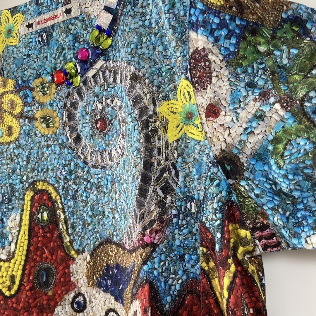 新品タグ付き⭐︎アルベロベロ胸元ビーズストーン　半袖チュニック　ブタさん　ゆったり